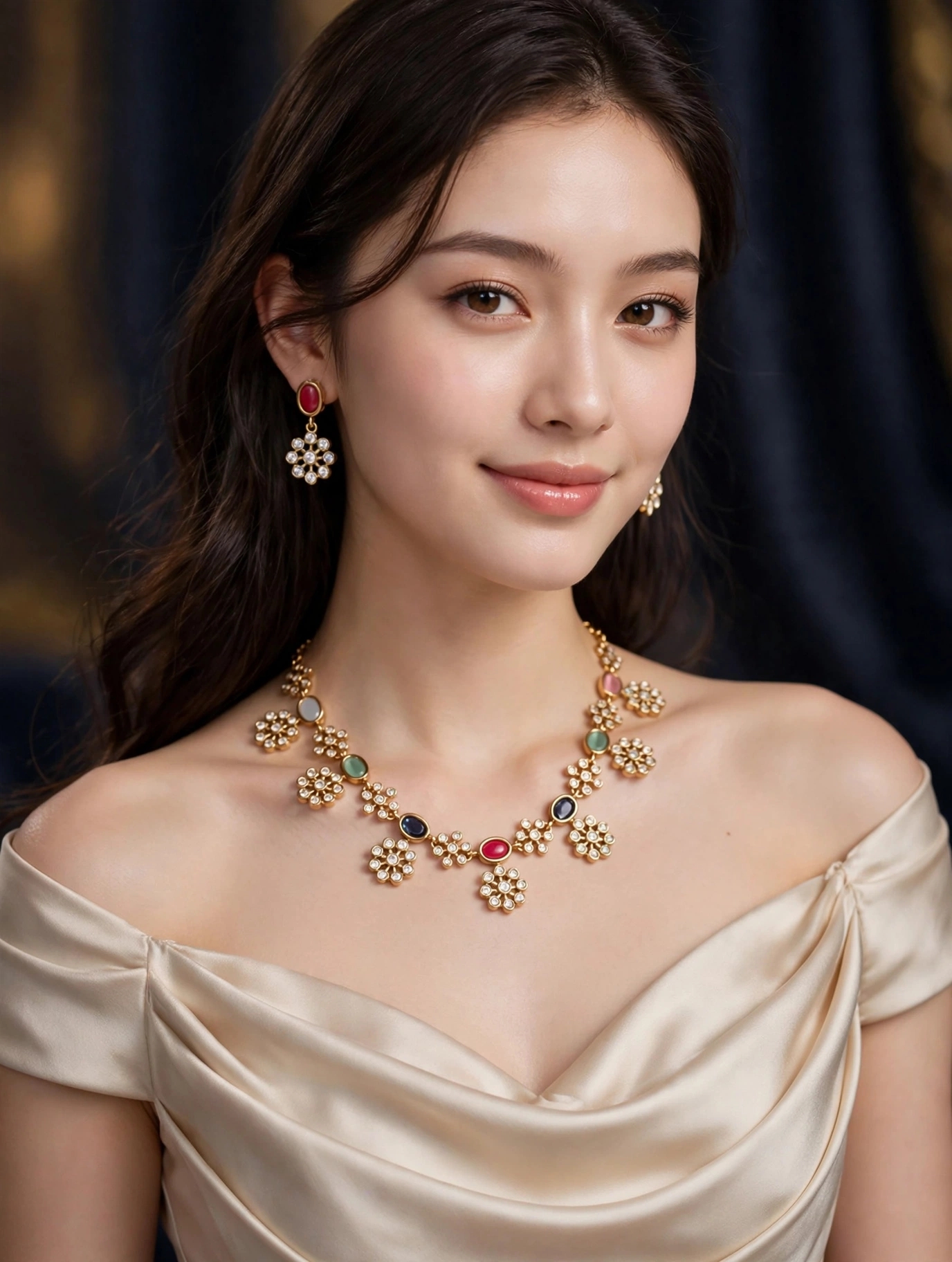 Rainbow Flower Set with Earrings