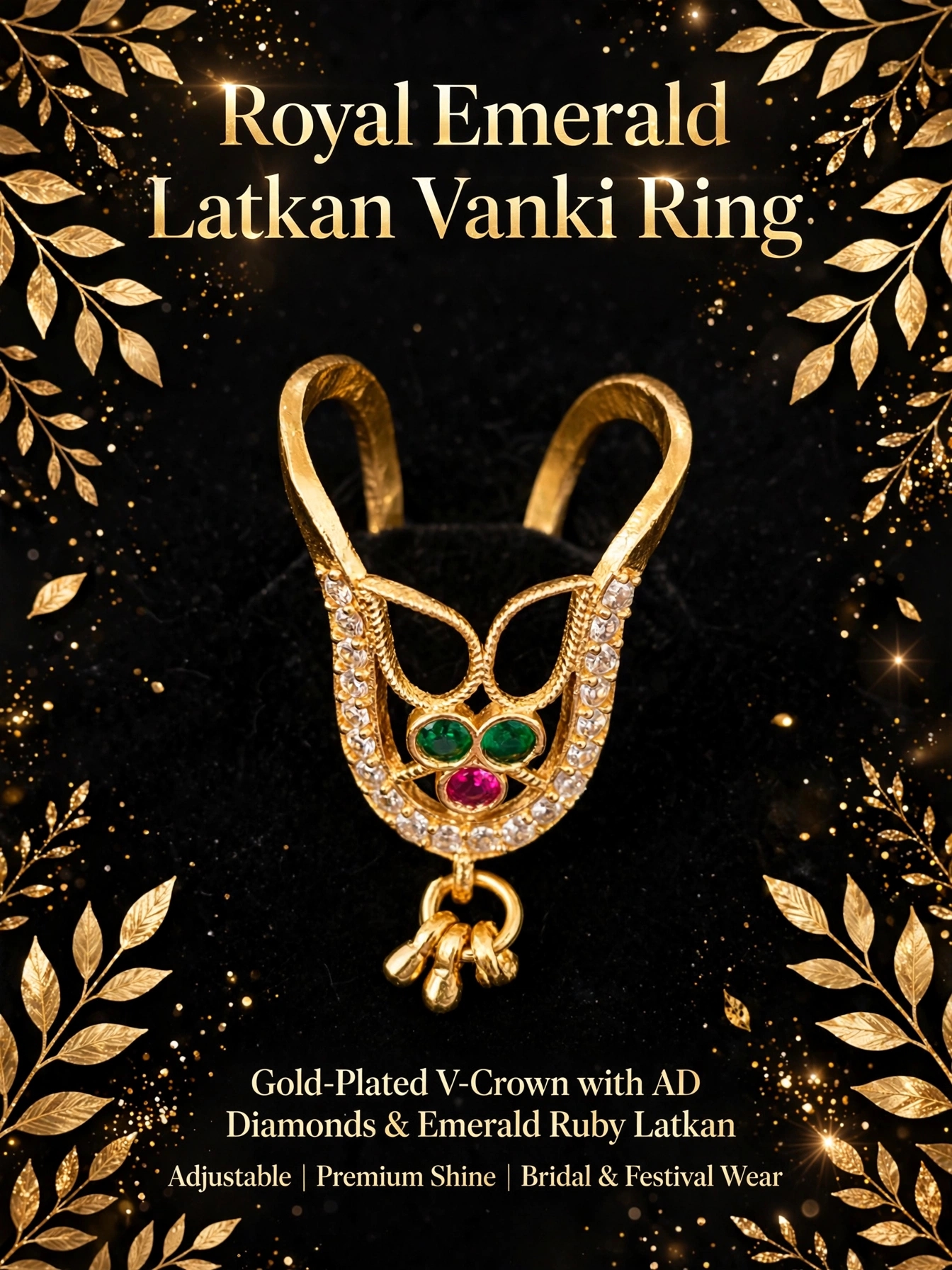 Royal Emerald Latkan Vanki Ring