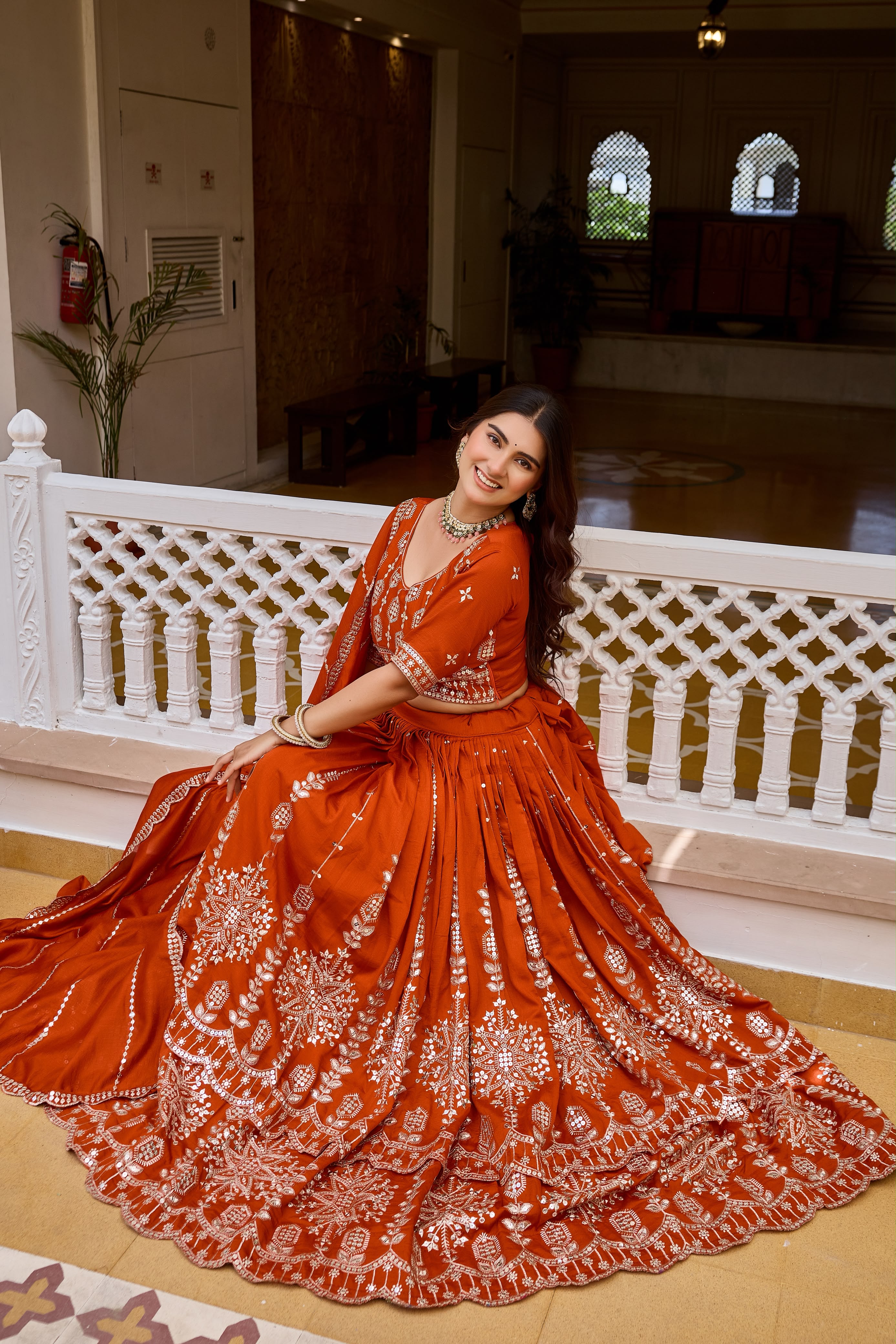 Vichitra silk designer lehenga choli