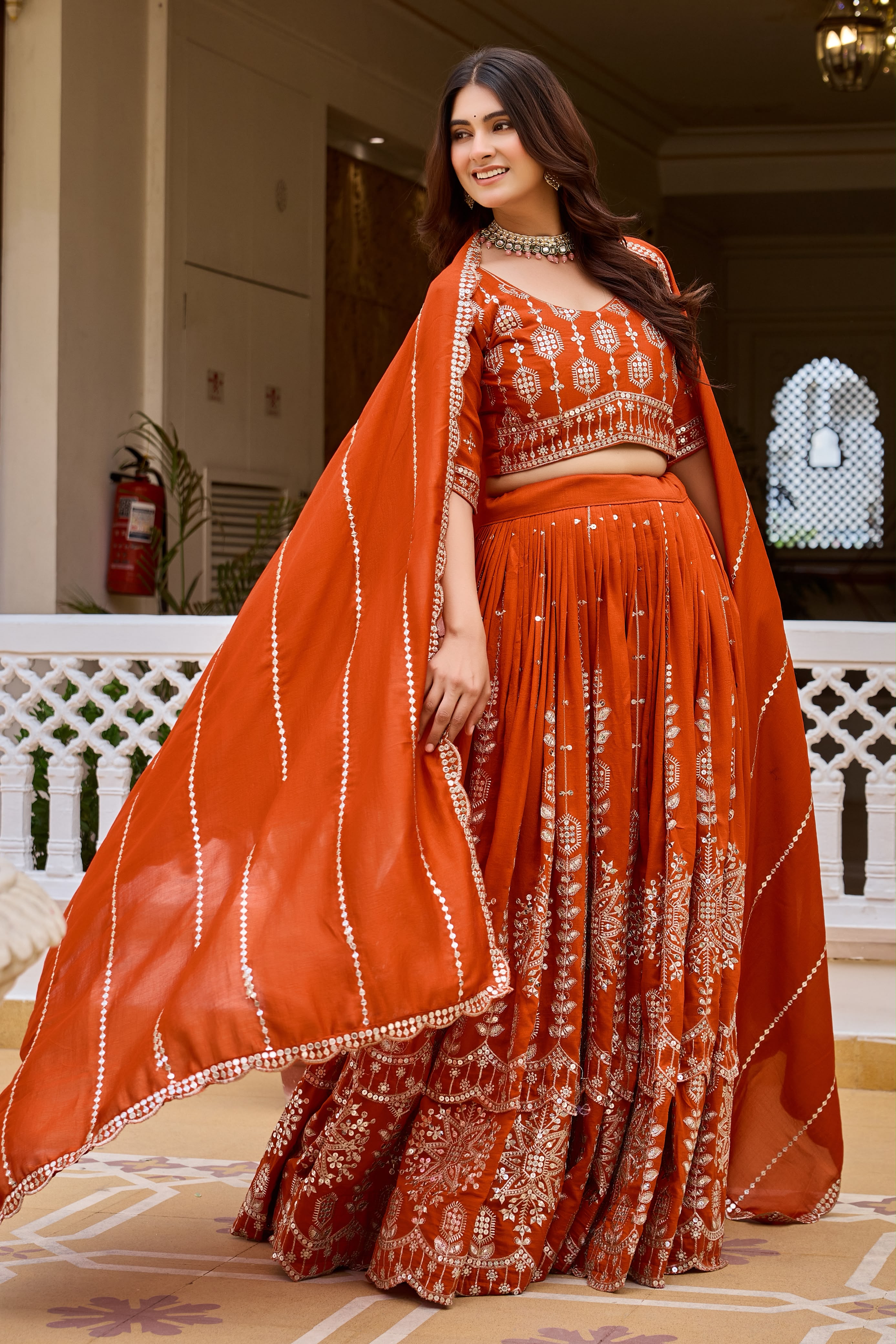 Vichitra silk designer lehenga choli — image 2