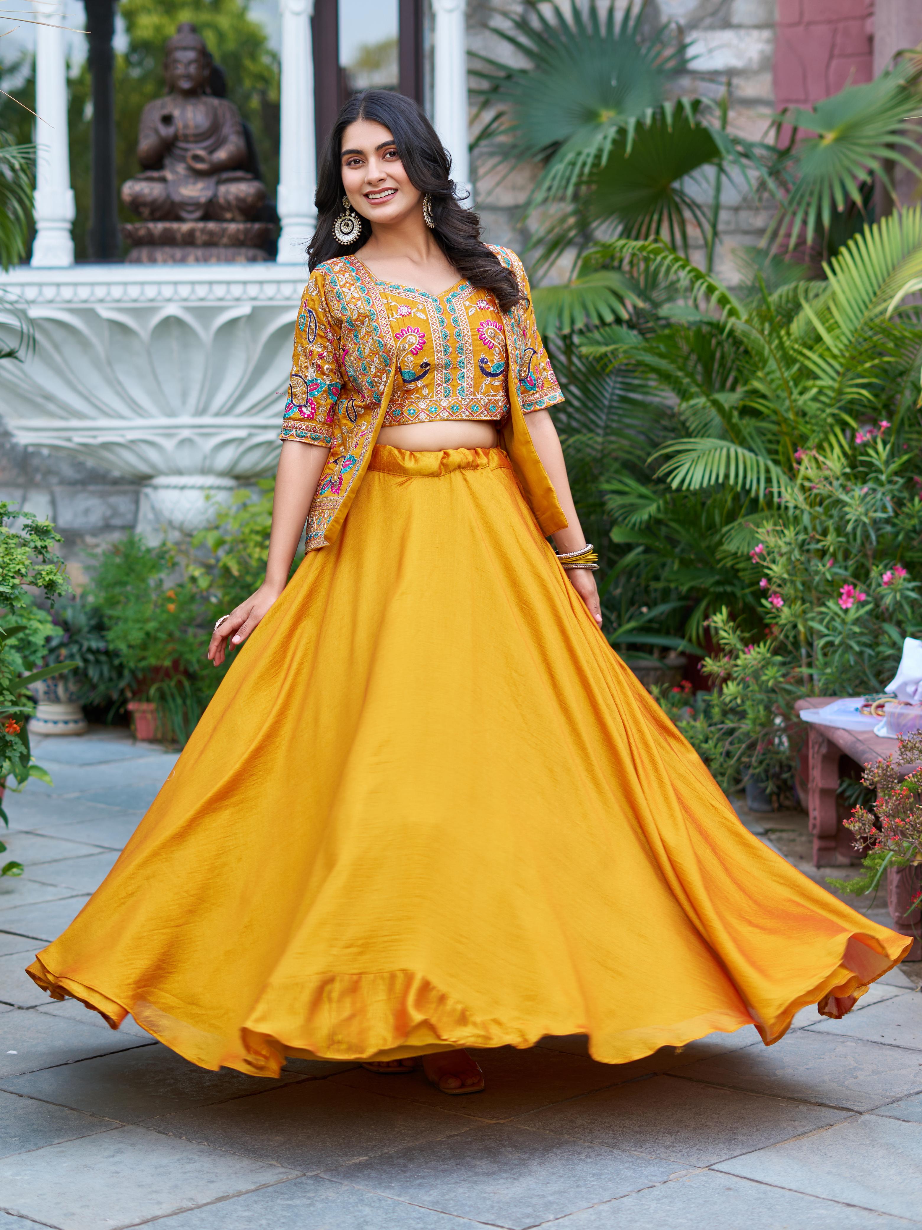 Stunning Embroidered net lehenga choli set with Shrug — image 2
