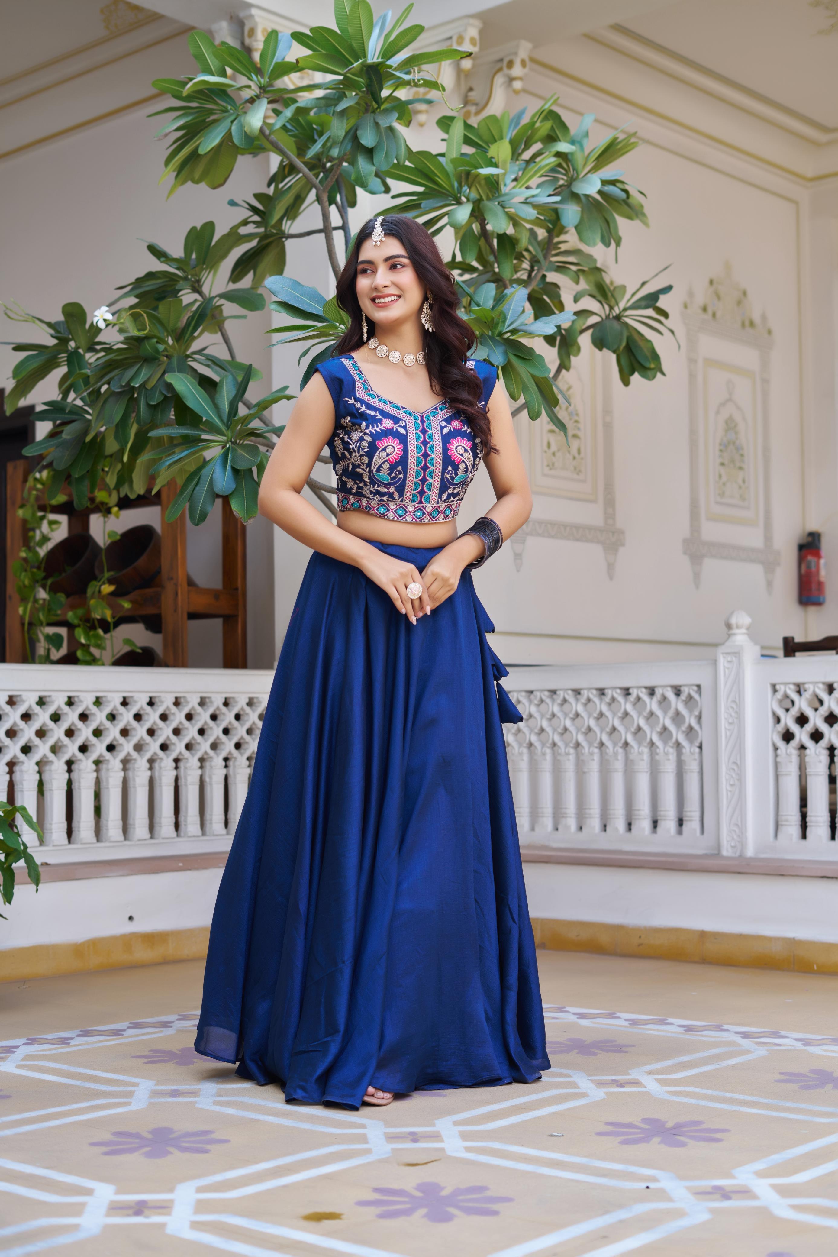 Stunning Embroidered net lehenga choli set with Shrug — image 4